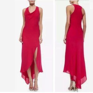 Haute Hippie  Red Cowlneck Silk Maxi Dress size S